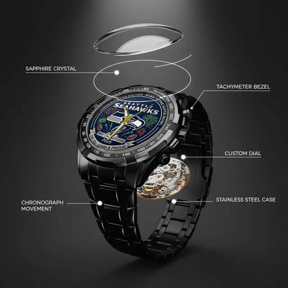 Seattle Seahawks Champions We Are 12 Loud and Proud Stainless Steel Watch