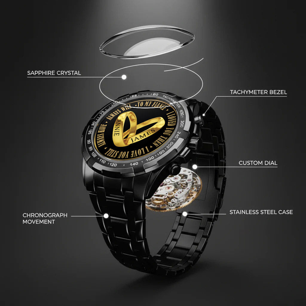 Custom Name Couple Watch – Personalized His & Hers Watch Set – Romantic Gift for Valentine’s Day, Anniversary & Birthday