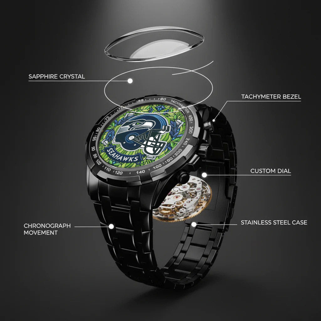 Seattle Seahawks Art Stainless Steel Watch