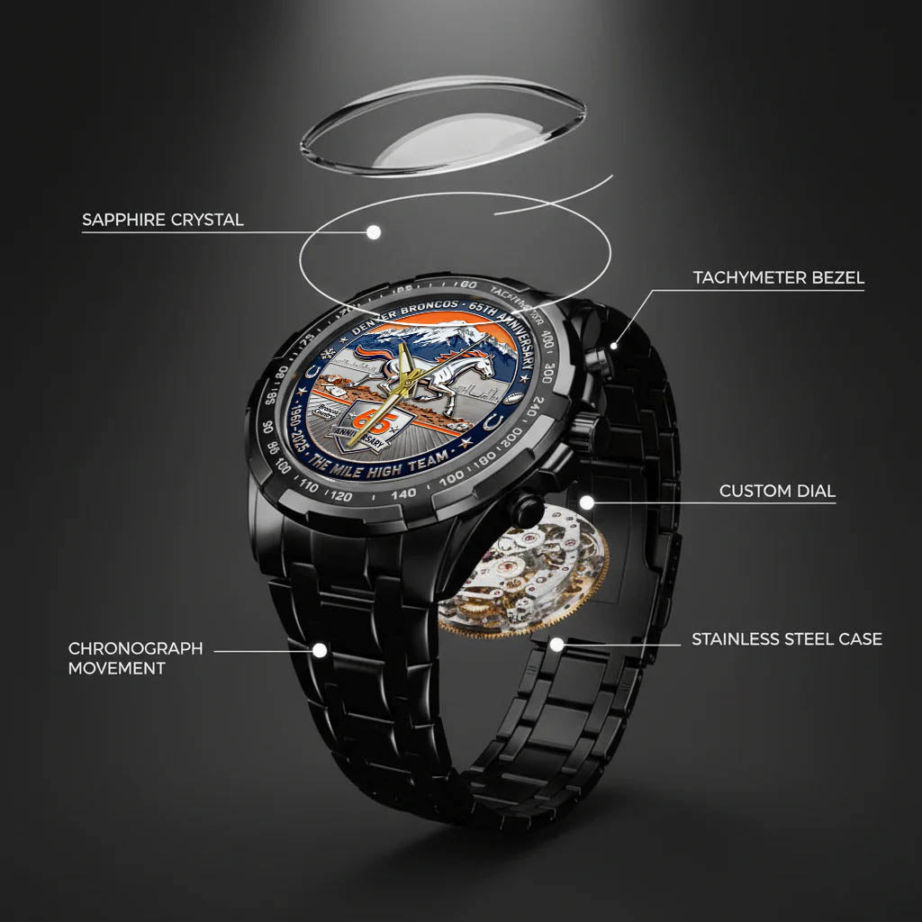Denver Broncos The 65th Anniversary Custom Watch