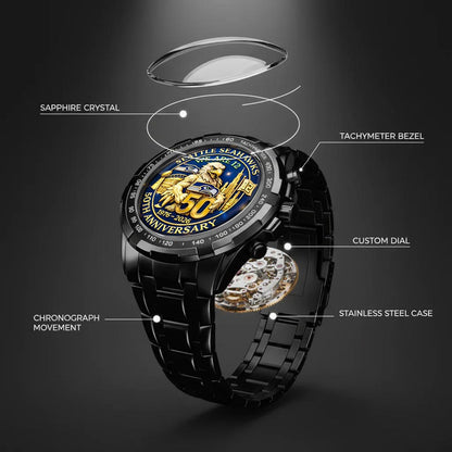 Seattle Seahawks 50th Anniversary Go Hawks 1976-2026 Watch