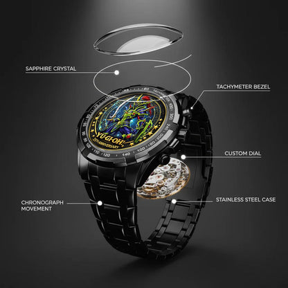 Anime Yugioh 25th Anniversary Coin Black Luster Soldier Custom Watch