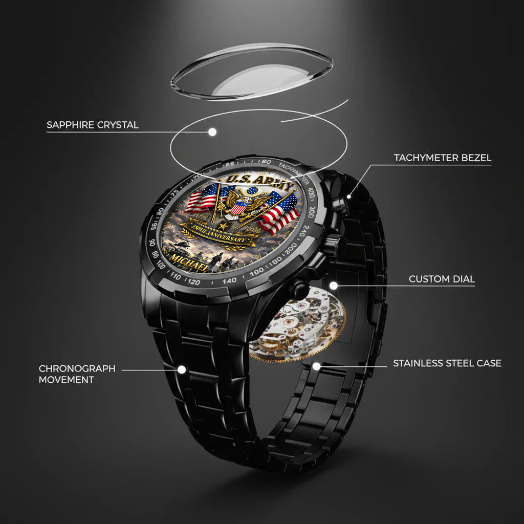 USA 250th Anniversary U.S. Army - Custom Name Watch