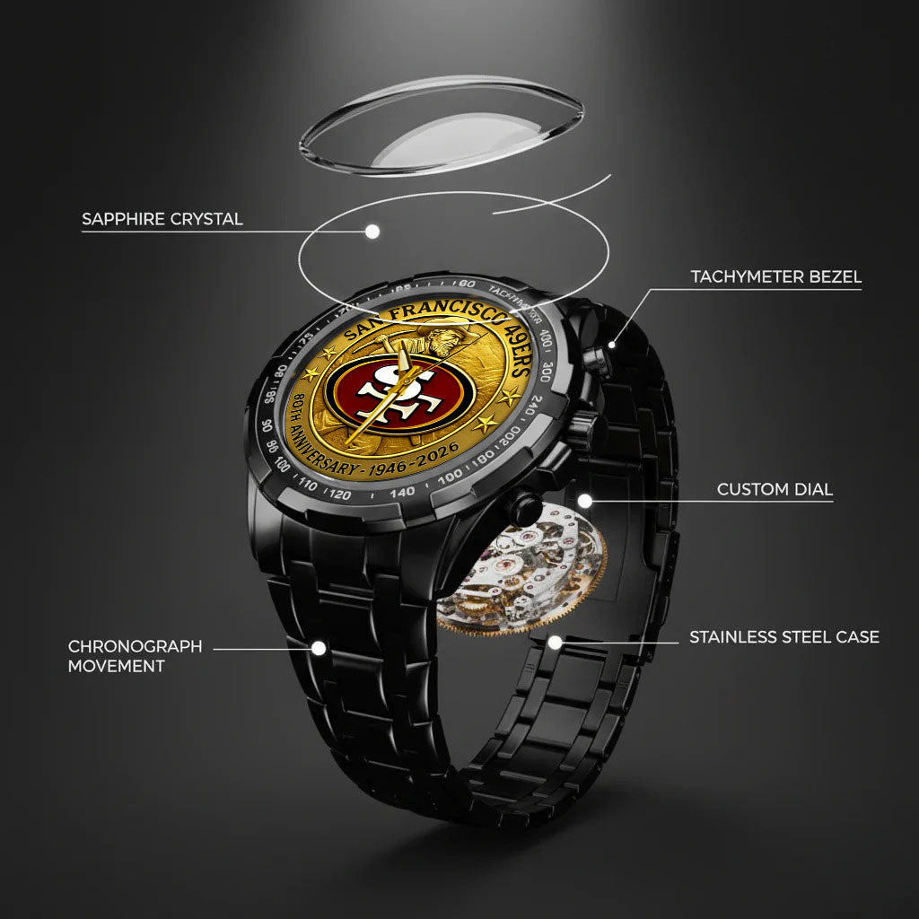 San Francisco 49ers 80th Anniversary 2026 Stainless Steel Watch