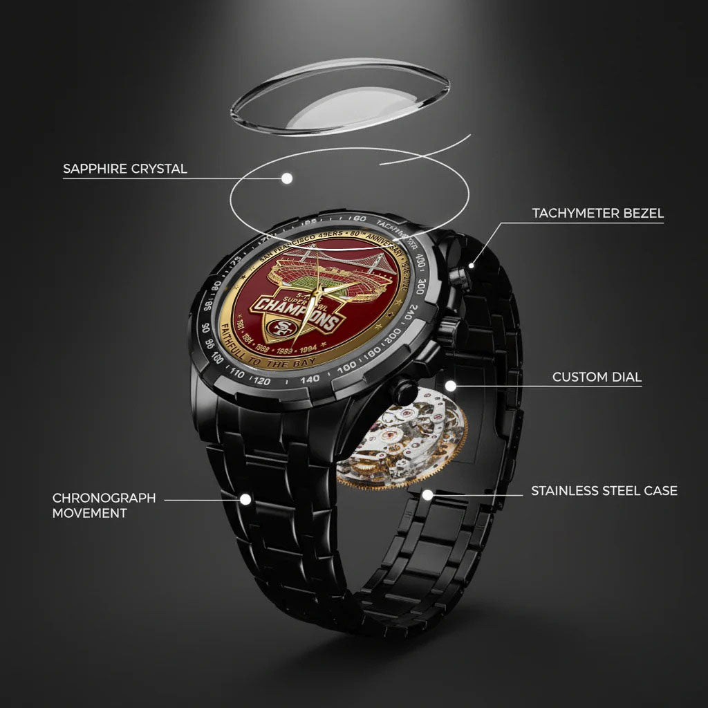 San Francisco 49ers 80th Anniversary Stainless Steel Watch