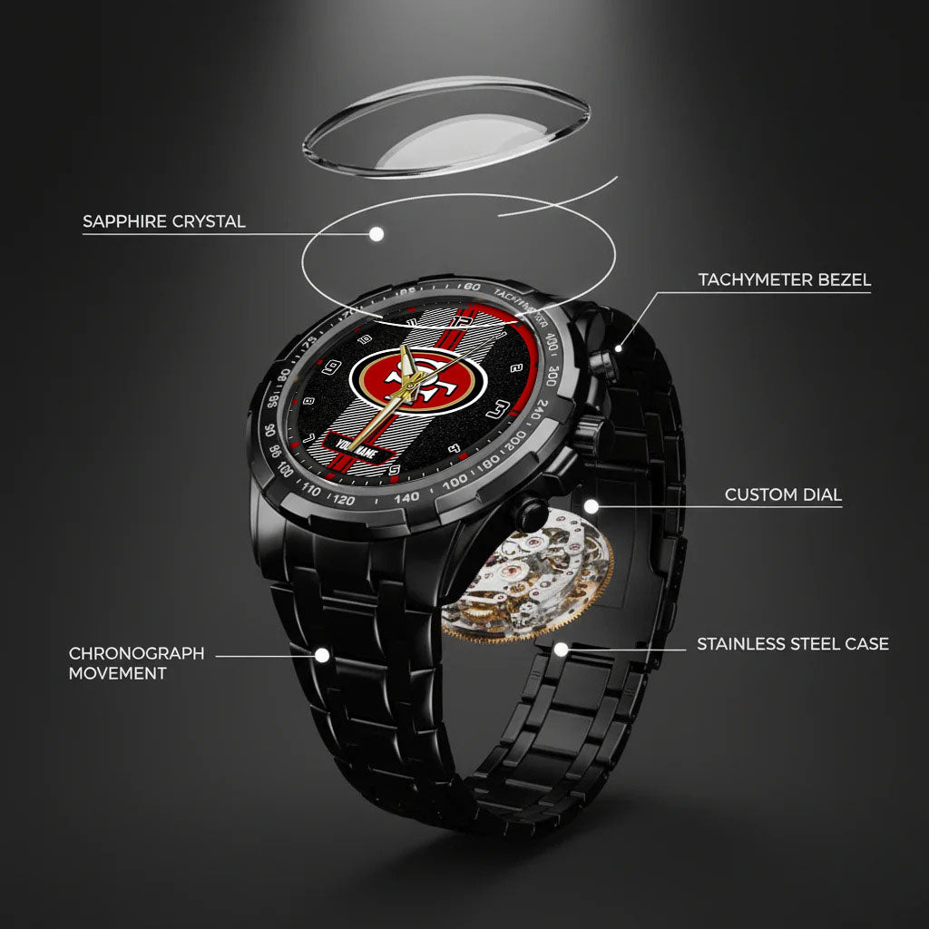San Francisco Customized Black Stainless Steel Watch