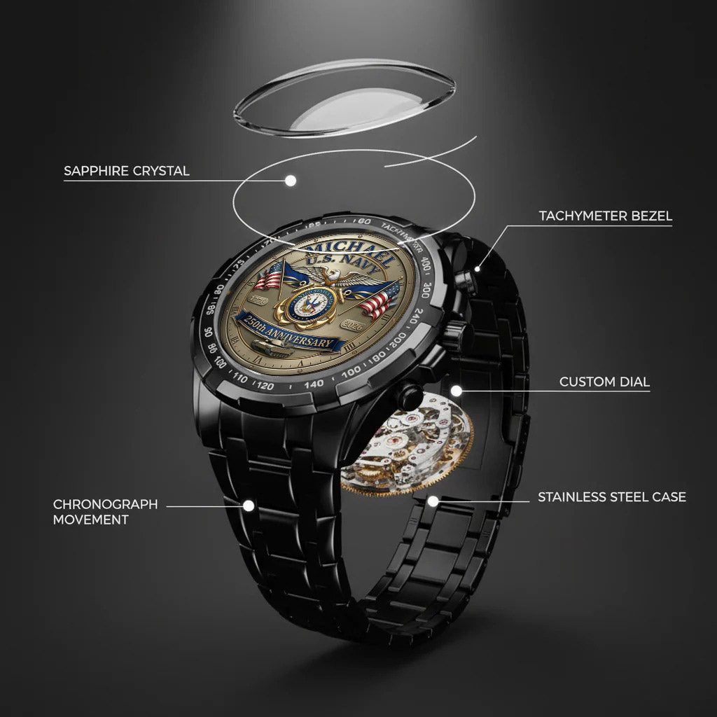 USA 250th Anniversary U.S. Navy - Custom Name Watch