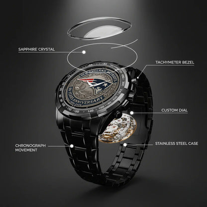 New England Patriots 65th Anniversary Stainless Steel Watch