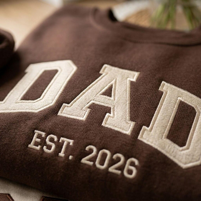 Embroidered Mother's Day Father's Day Custom Text With Kid's Names On Sleeve Quarter-Zip Sweatshirt, Hoodie Sweatshirt T-Shirt
