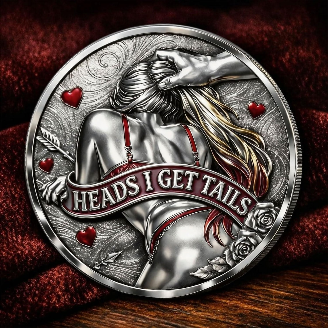 Funny Couples Decision Printed Coin
