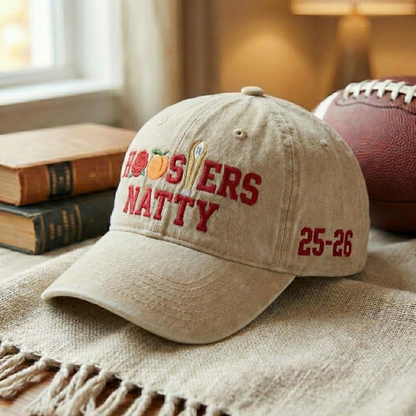 Embroidered Indiana Hoosiers Vintage Style Baseball Cap, Dyed Cap