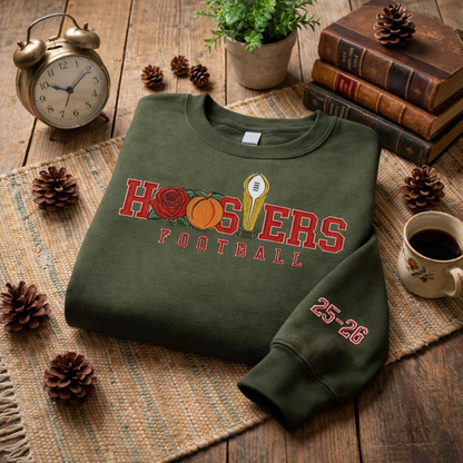 Embroidered Hoosiers Champs Sweatshirt: Rose & Peach Bowl 25/26 Quarter-Zip Sweatshirt, Hoodie Sweatshirt T-Shirt