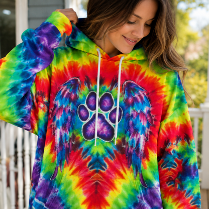 Rainbow Rainbow Psychedelic Pawprint Mirage Hoodie Sweatshirt T-Shirt