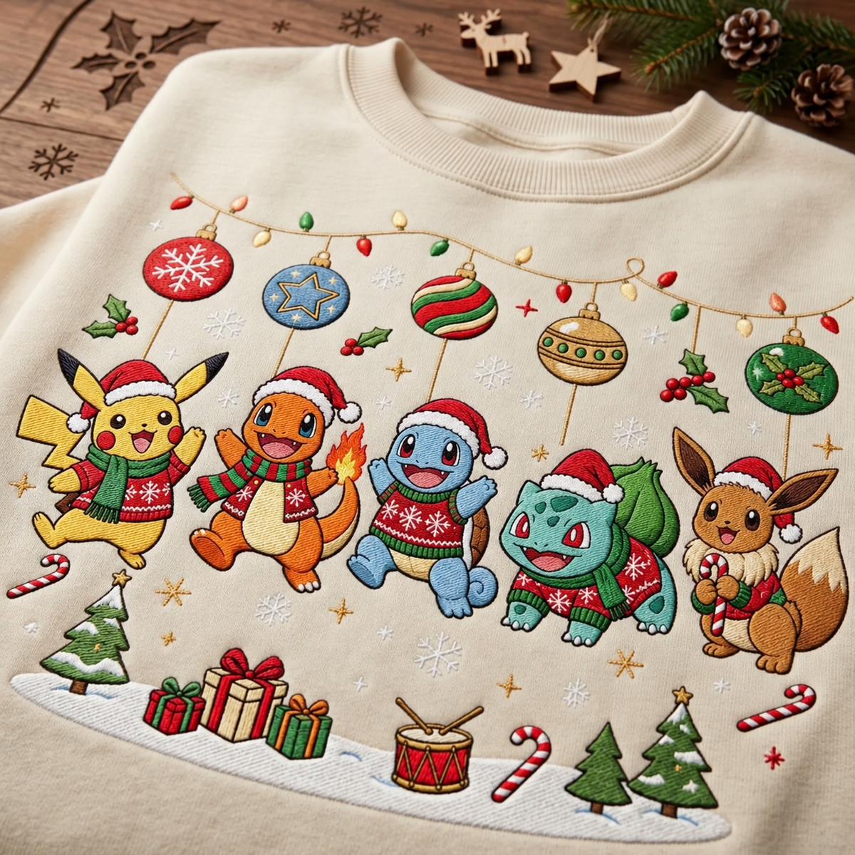 PKM Embroidered Christmas Sweatshirt
