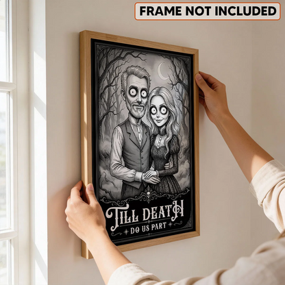 Till Death Do Us Part Custom Couple Photo - Personalized Poster - Halloween Gift, Halloween Decor For Couple