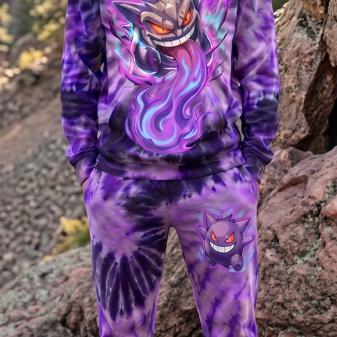 PKM Gengar Tie-Dye Hoodie And Sweatpants Set