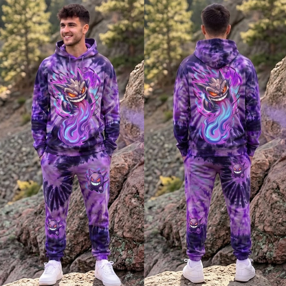 PKM Gengar Tie-Dye Hoodie And Sweatpants Set