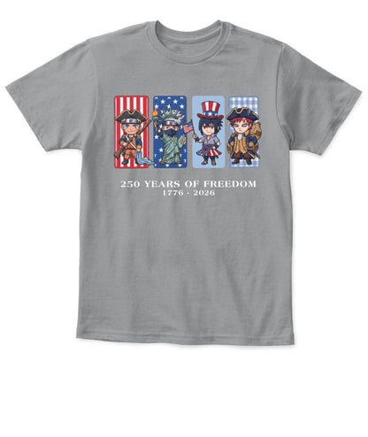 Naruto 250 Years of Freedom 1776–2026 Patriotic Printed Graphic Hoodie Sweatshirt T-Shirt