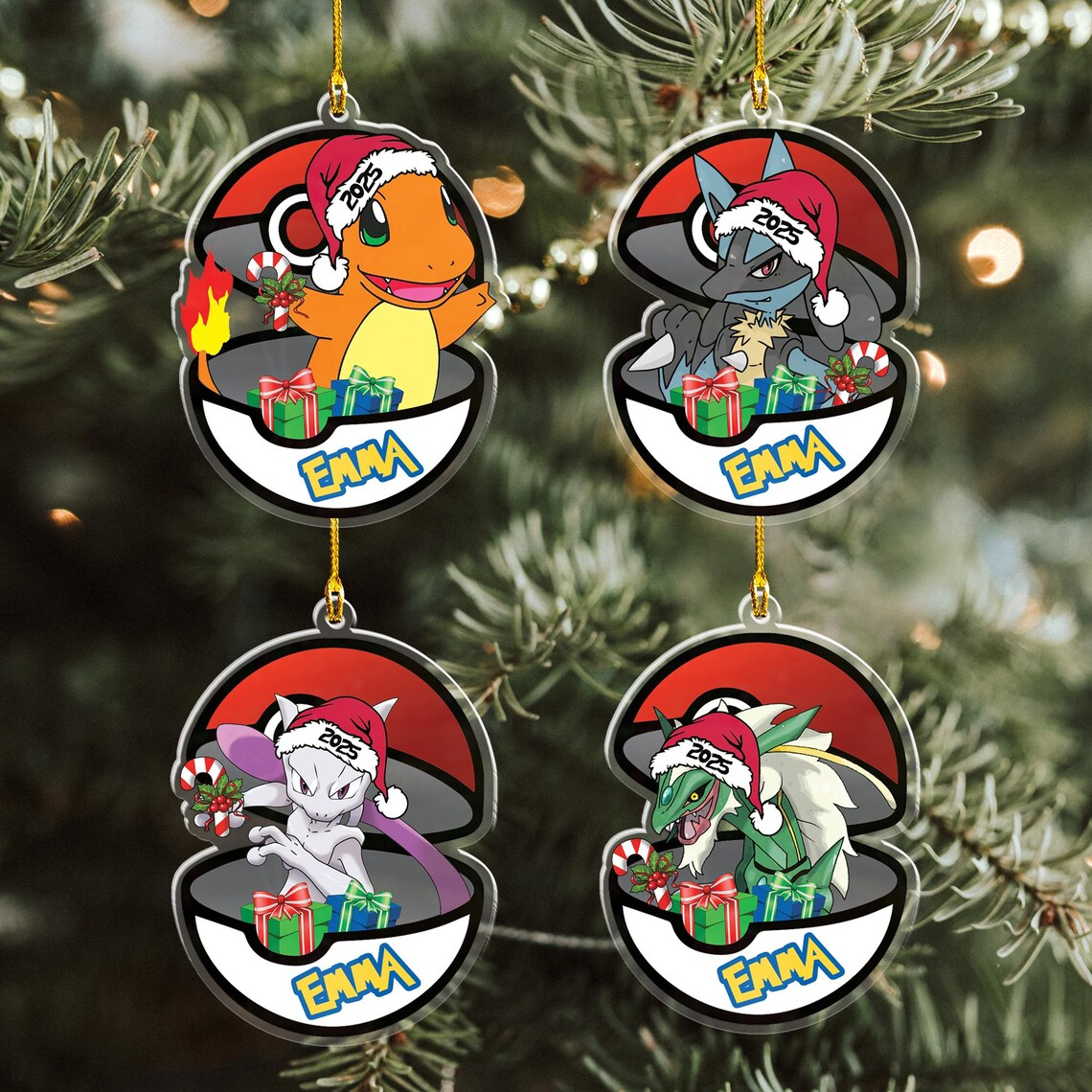 Personalized Christmas PKM Ornament Decoration