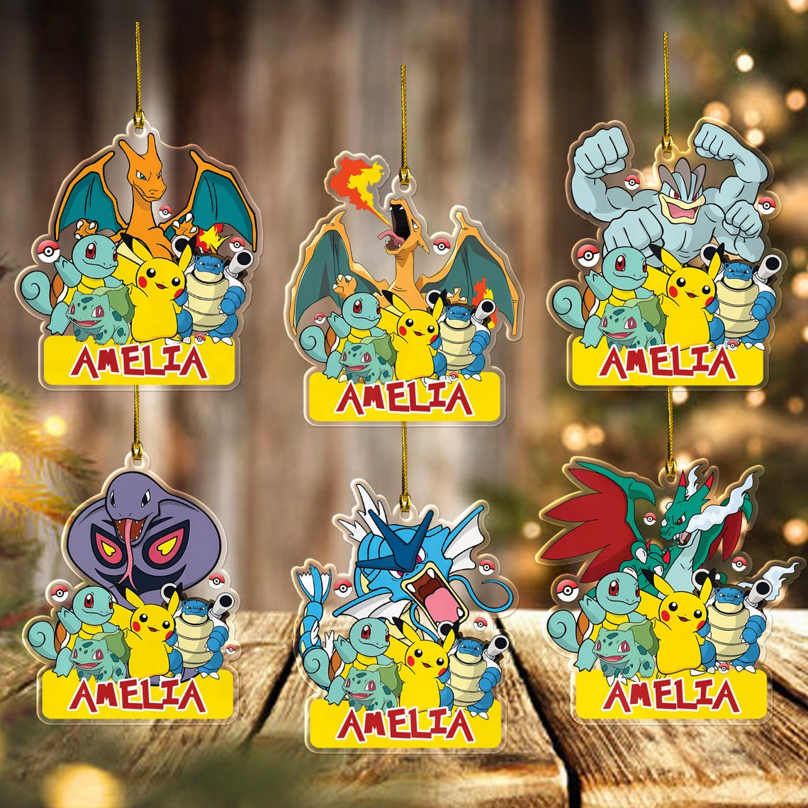 Personalized Christmas PKM Ornament Decoration