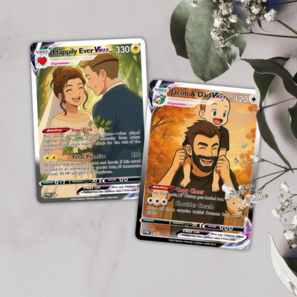 Personalized Pokémon-Inspired Couple Photo Card - Anniversary Edition