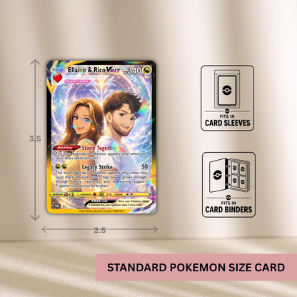 Personalized Pokémon-Inspired Couple Photo Card - Anniversary Edition