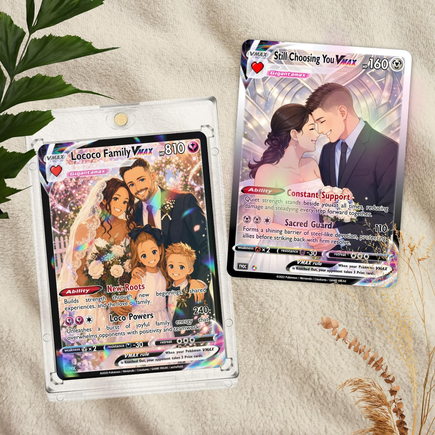 Personalized Pokémon-Inspired Couple Photo Card - Anniversary Edition