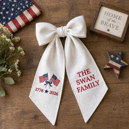 Embroidered 4th of July Wreath American Flag Door Decor Sash