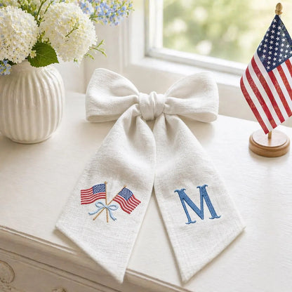 Embroidered Personalized USA Flag Wreath Sash