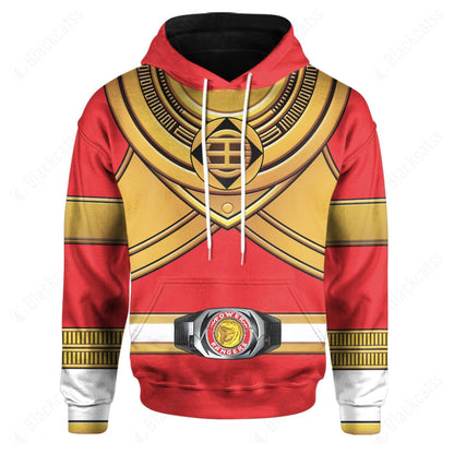 King Tyranno Hybrid Red Gold Zeo Mighty Power Ranger Custom Hoodie
