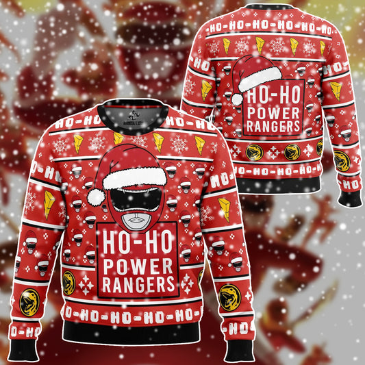 Christmas Ho-Ho Power Rangers Red Custom Ugly Sweatshirt