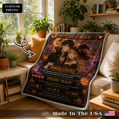 Personalized Anime Art Style Custom Photo Fleece Blanket