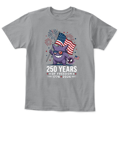 Gengar Gastly 250 Years of Freedom 1776–2026 Patriotic Printed Graphic Hoodie Sweatshirt T-Shirt