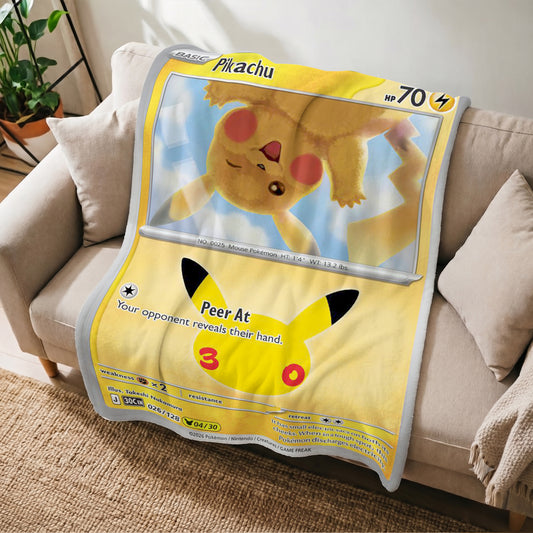 PKM Pikachu 30th Anniversary Custom Fleece Blanket