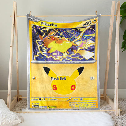 PKM Pikachu 30th Anniversary Custom Fleece Blanket