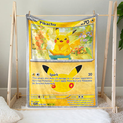 PKM Pikachu 30th Anniversary Custom Fleece Blanket