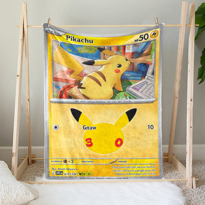 PKM Pikachu 30th Anniversary Custom Fleece Blanket