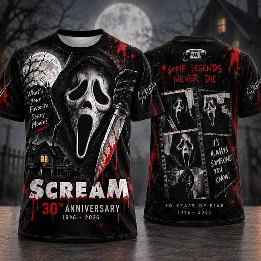 Scream 30th Anniversary AOP T-Shirt Sweatshirt Hoodie