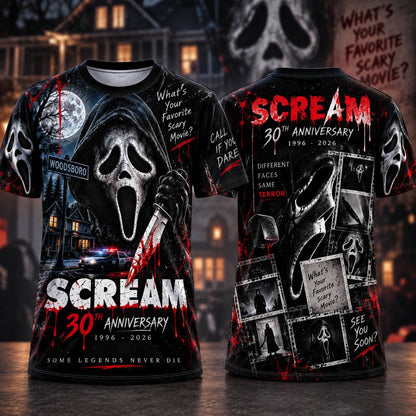 Scream 30th Anniversary AOP T-Shirt Sweatshirt Hoodie
