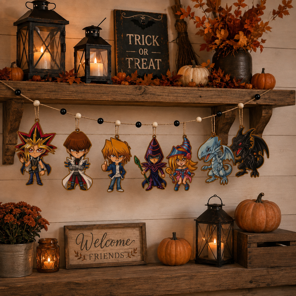 Halloween Personalized YuGiOh Wooden Garland