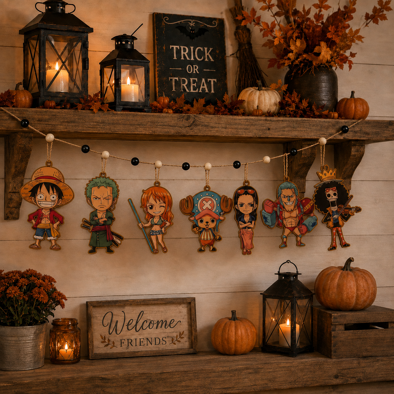 Halloween Personalized One Piece Wooden Garland
