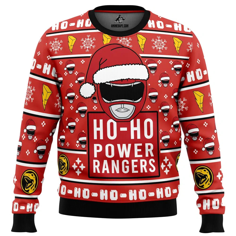 Christmas Ho-Ho Power Rangers Red Custom Ugly Sweatshirt