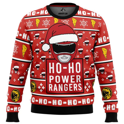 Christmas Ho-Ho Power Rangers Red Custom Ugly Sweatshirt