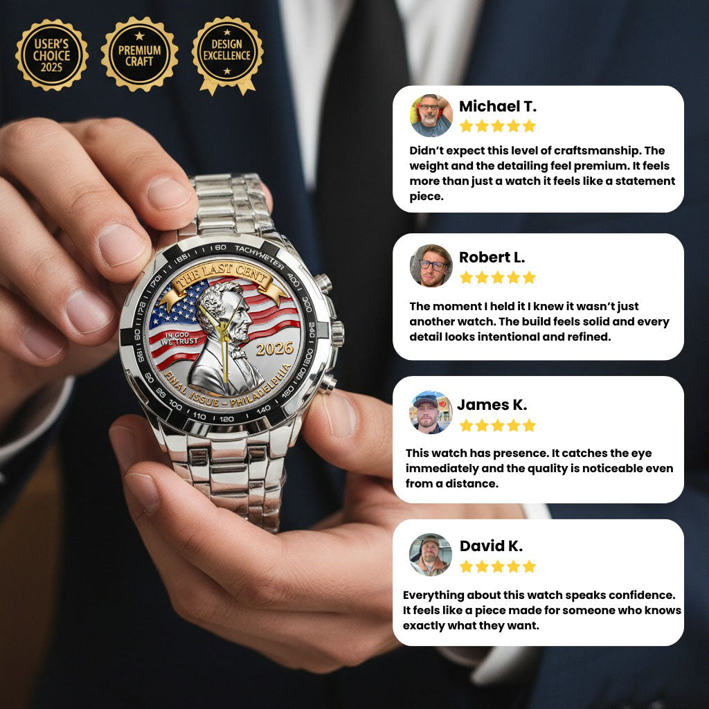 Abraham Lincoln Coin In God We Trust Custom Watch