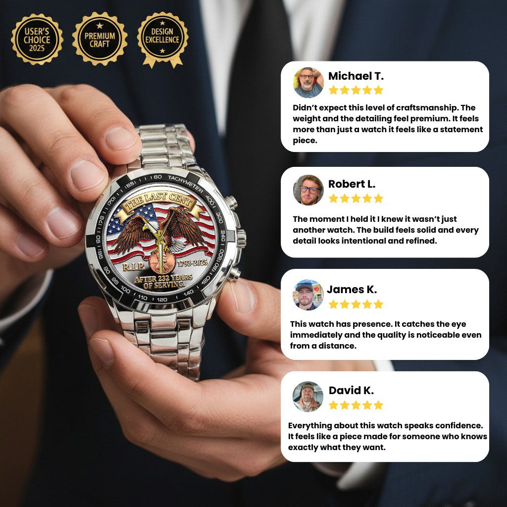 The Last Cent America Eagle Flag Lincoln Custom Watch