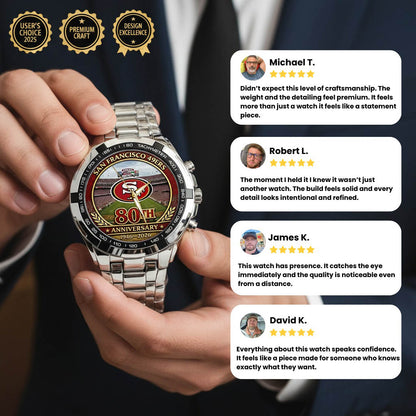 San Francisco 49ers 80th Anniversary 2026 Stainless Steel Watch