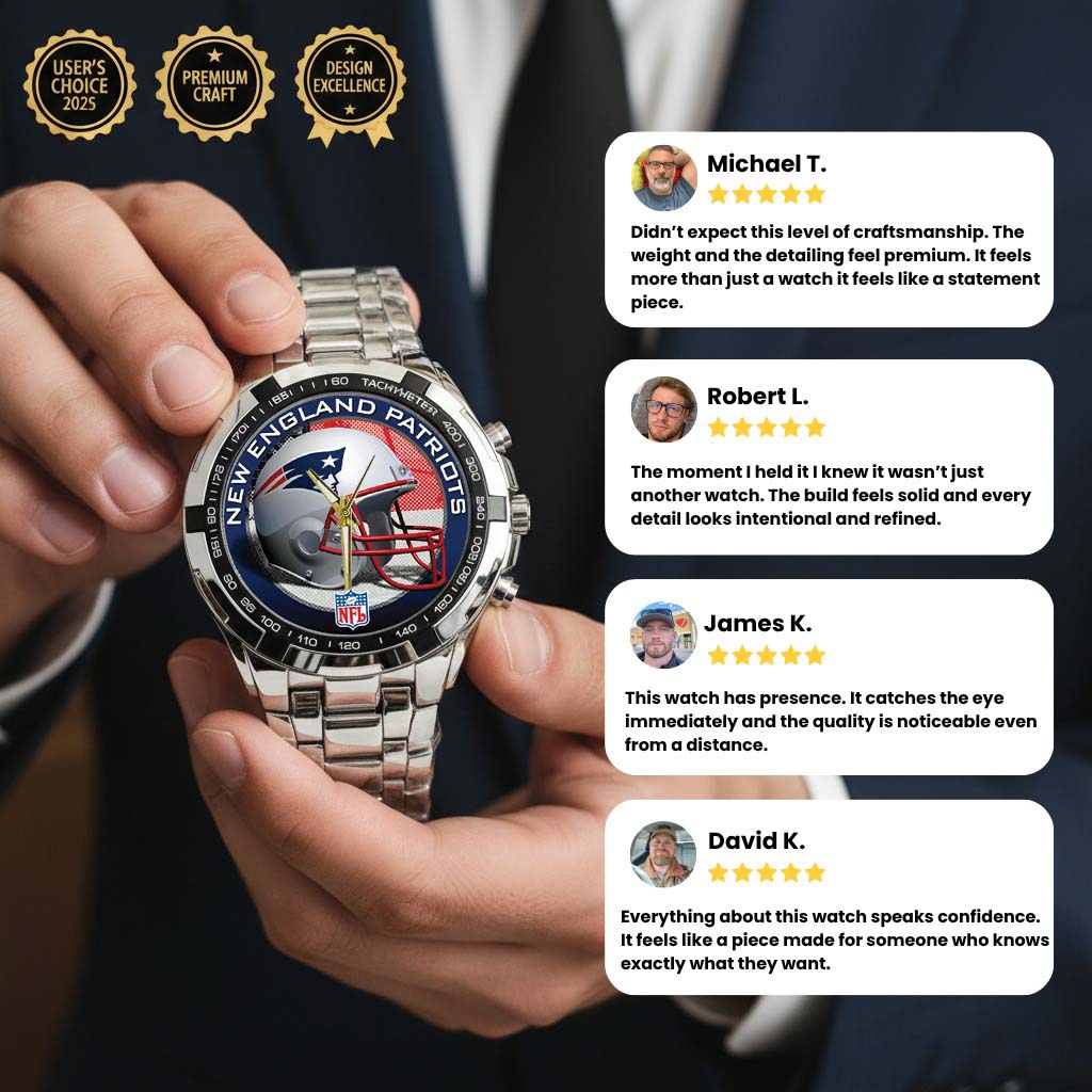 New England Patriots Champions Stainless Steel Watch