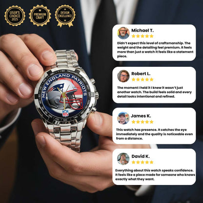 New England Patriots Champions Stainless Steel Watch