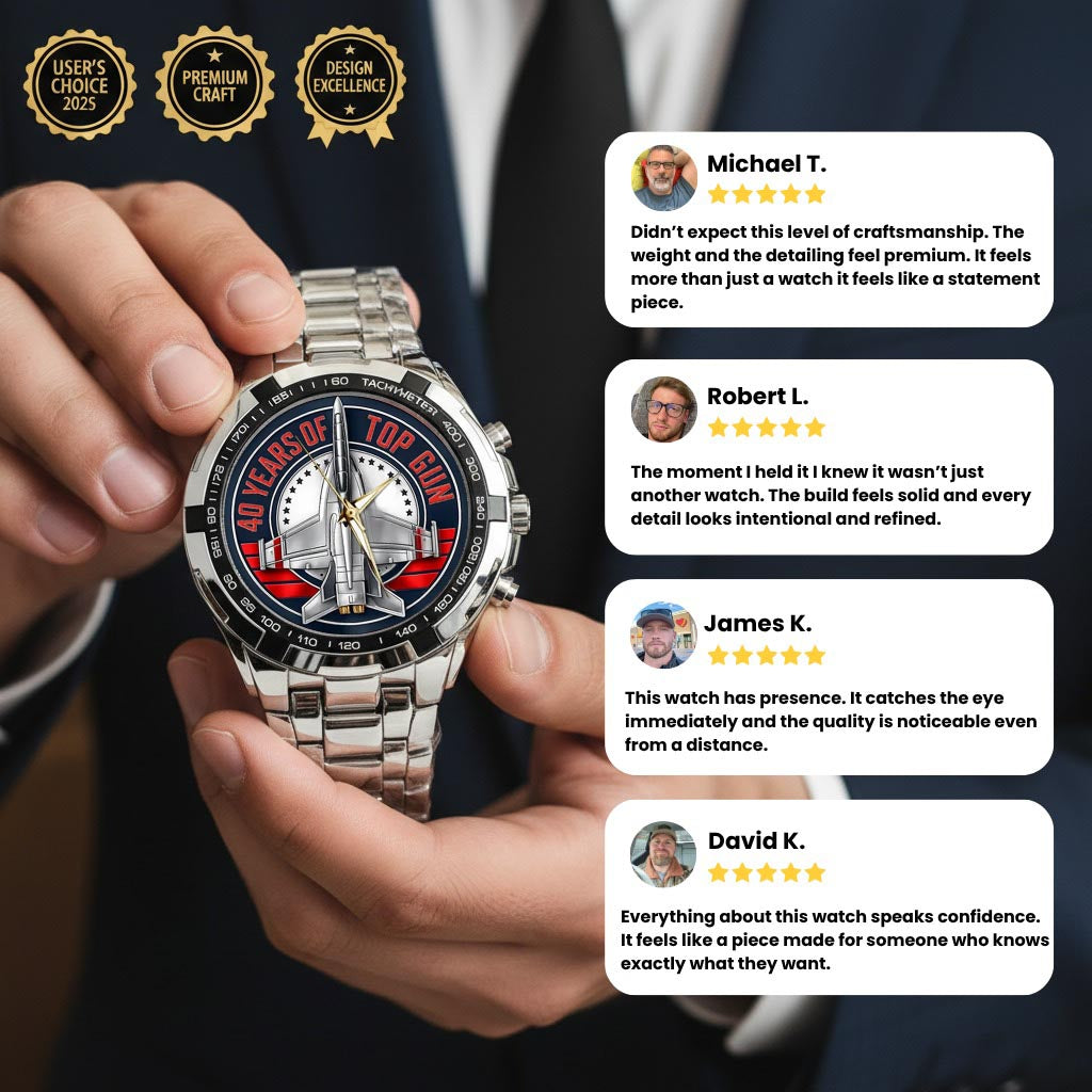 Top Gun 40th Anniversary Stainless Steel Watch