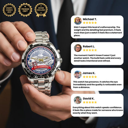 New England Patriots Champions Stainless Steel Watch